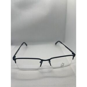 Selah Black Eyeglasses Frames Mens Half Rim Black Metal Lightweight Glasses